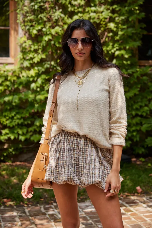 Rylee Check Print Bubble Skirt sold by fab'rik