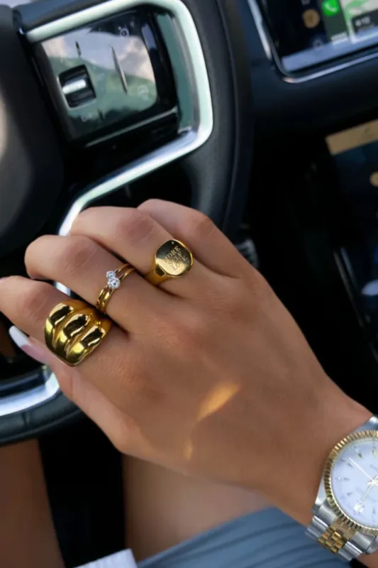 Large Gold Shell Ring sold by fab'rik