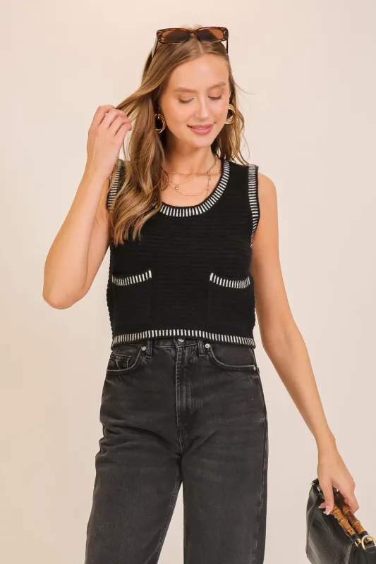 Kingsley Edge Stitch Vest made by Lumiere