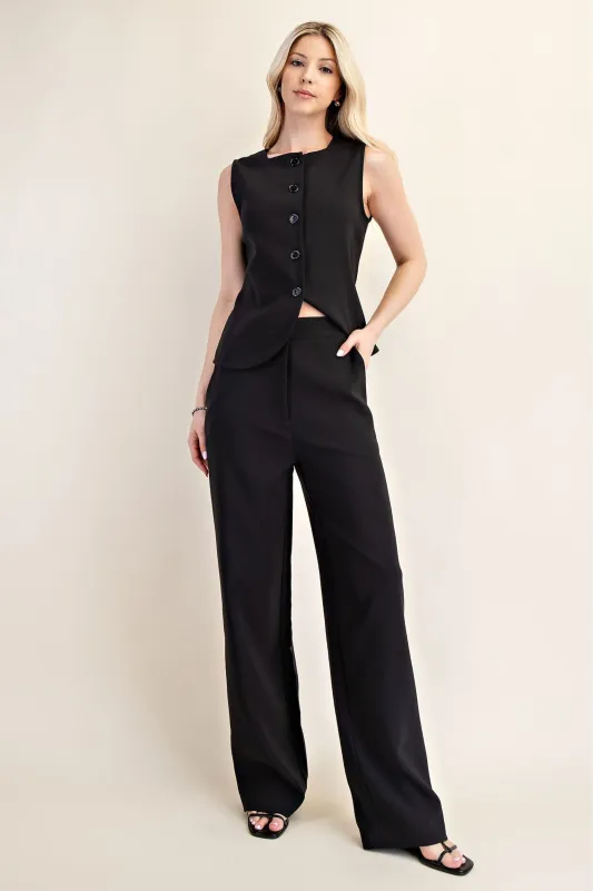 Natasha Suede Straight Leg Pants sold by fab'rik