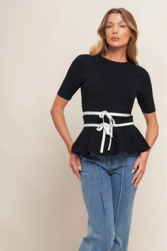 Kathryn Tie Feature Top sold by fab'rik