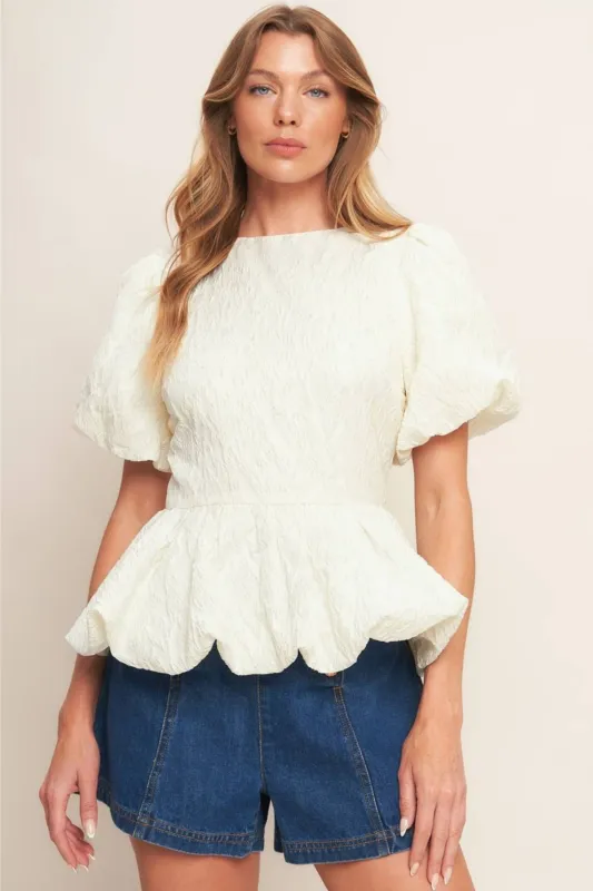 Carly Puff Sleeve Top sold by fab'rik