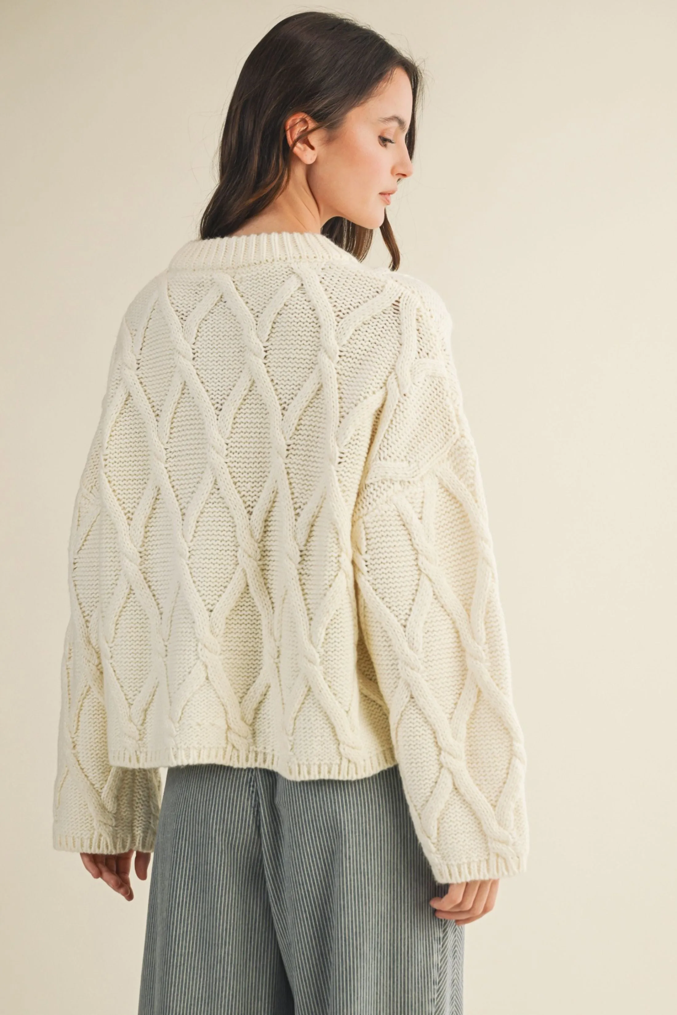 Maggie Cable Knit Cardigan sold by fab'rik product image thumbnail 3