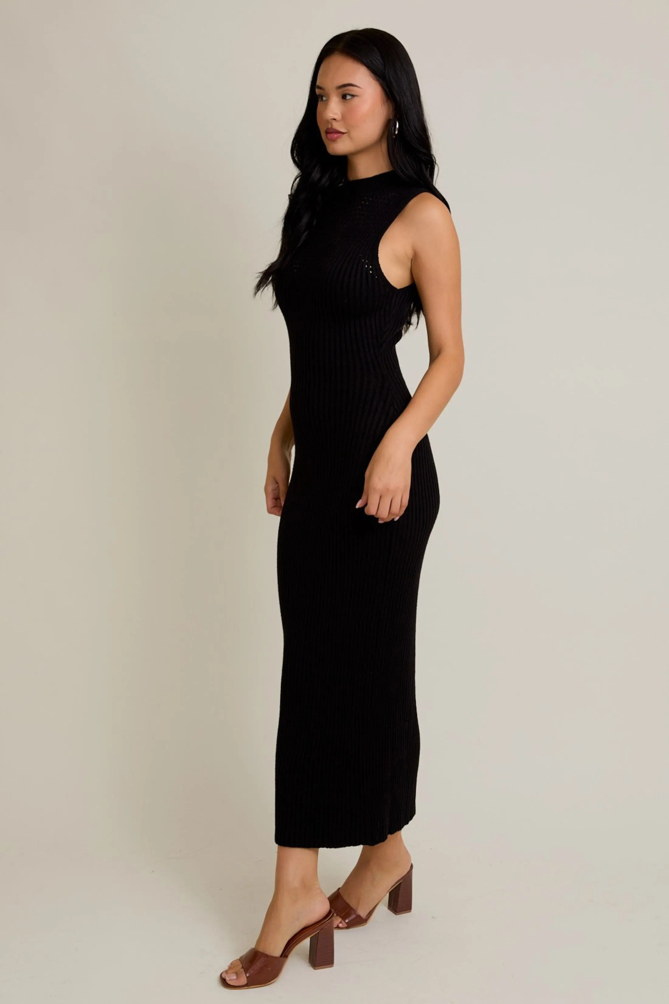 Riley High Neck Sleeveless Sweater Maxi Dress sold by fab'rik product image thumbnail 3
