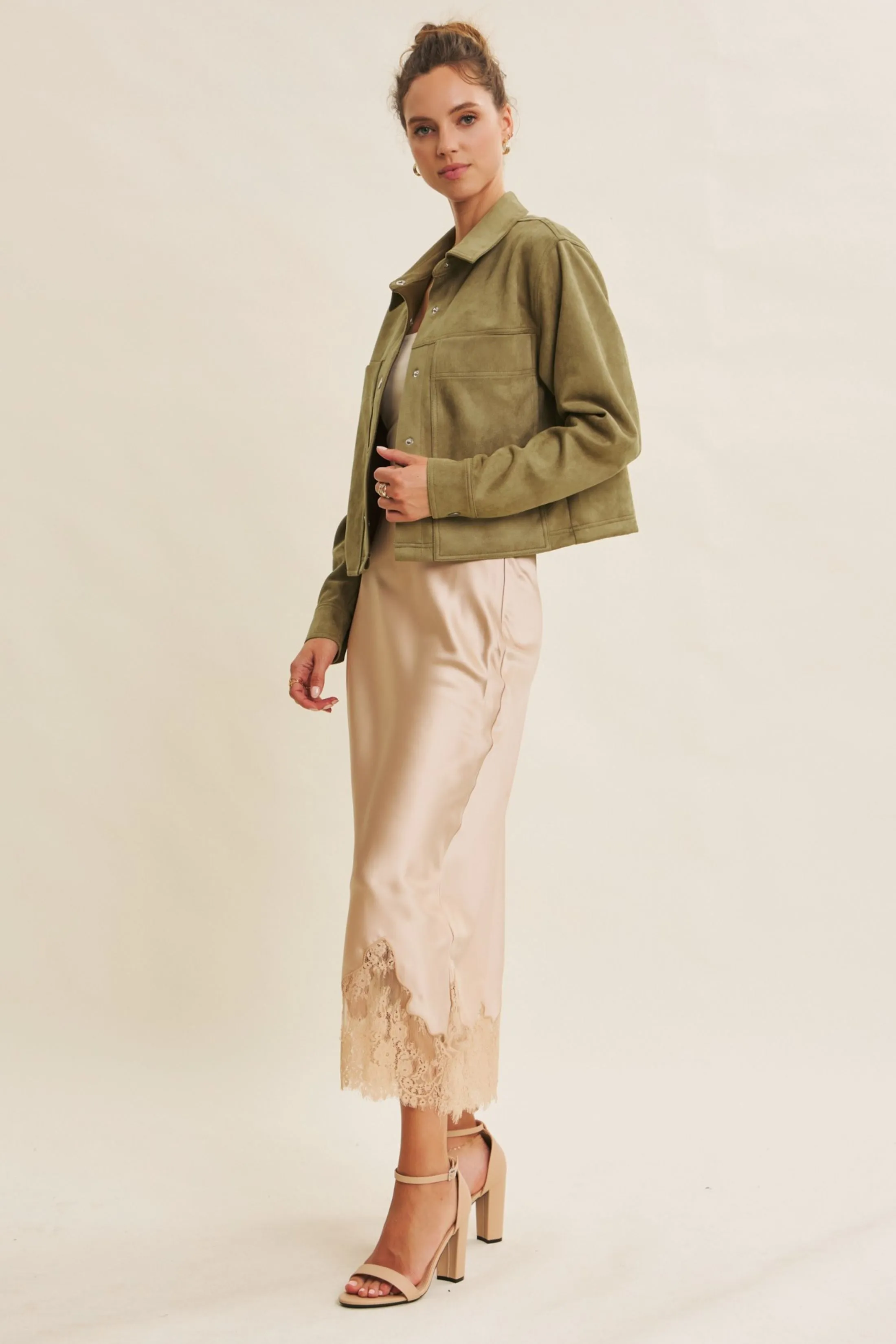 Amelia Versatile Stretchy Suede Jacket sold by fab'rik product image thumbnail 2