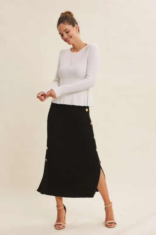 Classic Meets Sultry Maxi Skirt sold by fab'rik