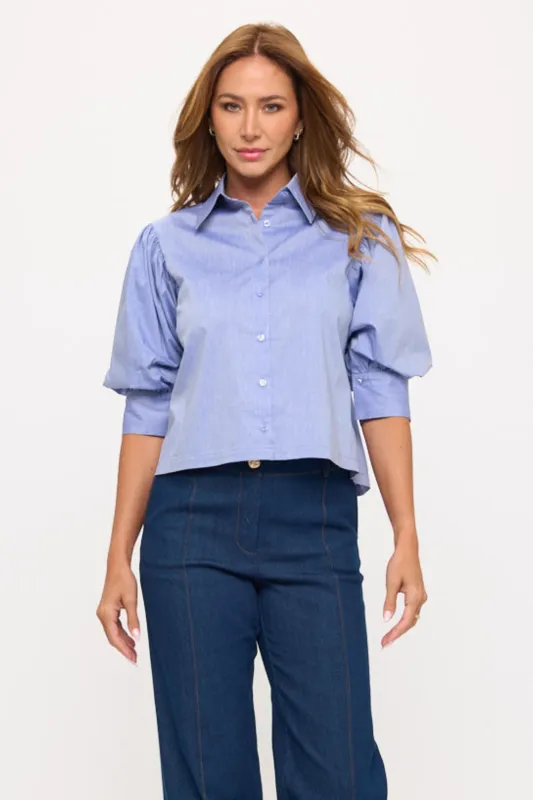 Mari Cinch Sleeve Shirt sold by fab'rik