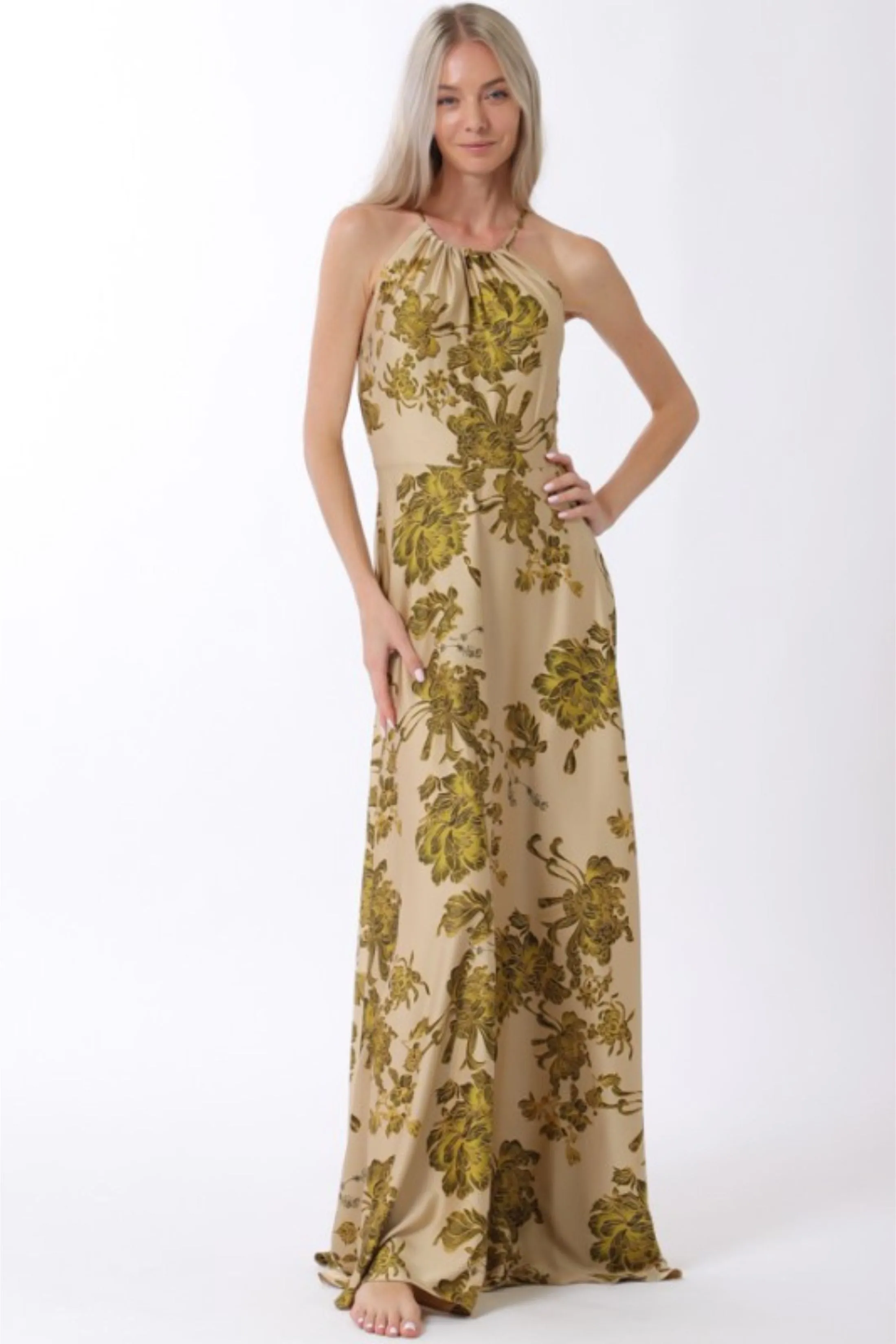 Beck Printed Halter Maxi Dress sold by fab'rik