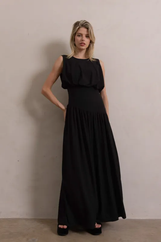 May Woven Bubble Maxi Dress sold by fab'rik