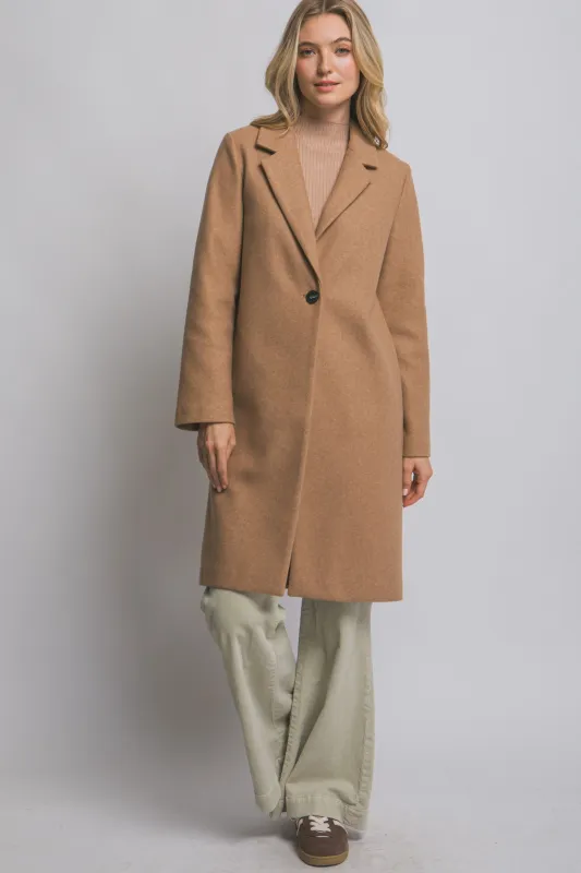 Laken Classic Single Breasted Long Coat sold by fab'rik