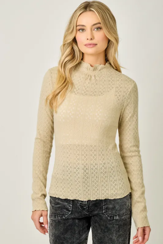 Carmen Fitted Mock Neck Top made by Mystree