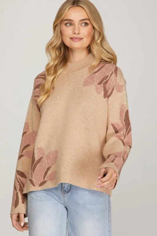 Kinley Flower Patterned Sweater sold by fab'rik