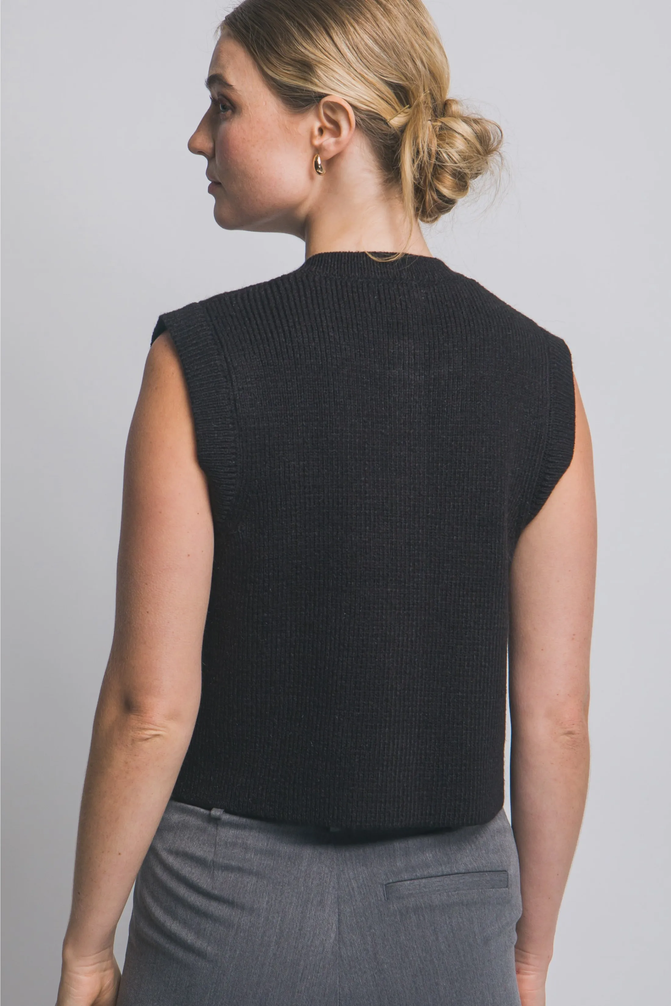 Lori Sleeveless Knit Sweater Vest sold by fab'rik product image thumbnail 5