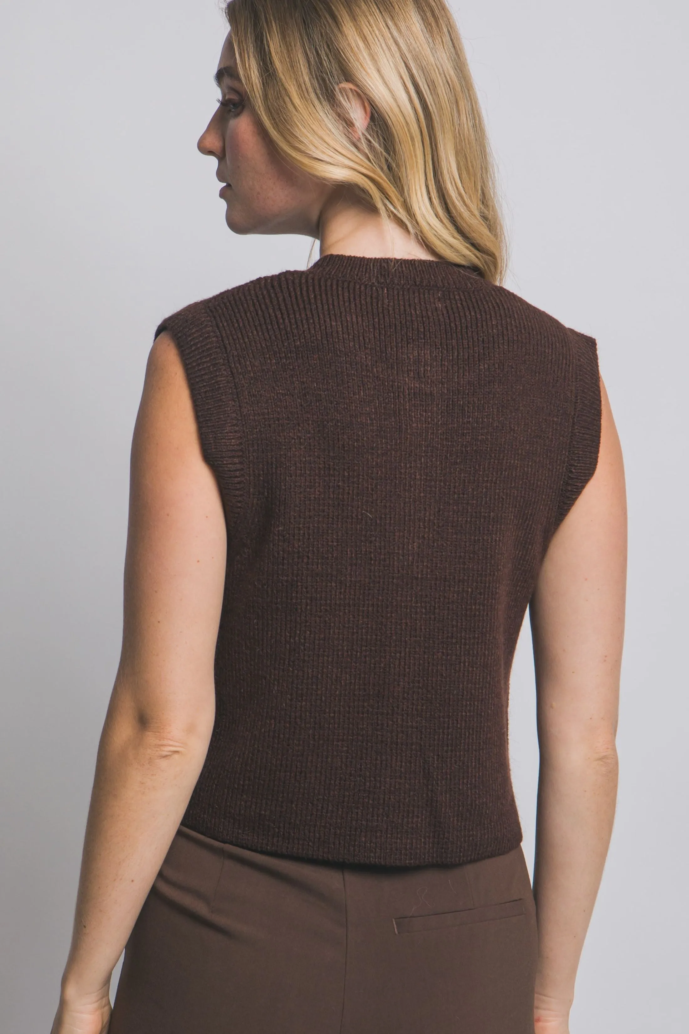 Lori Sleeveless Knit Sweater Vest sold by fab'rik product image thumbnail 4