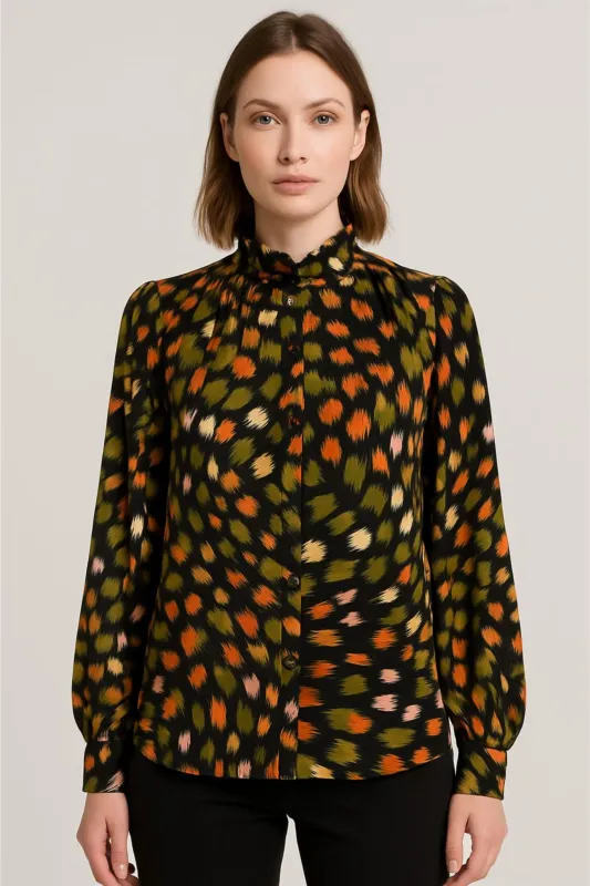 Perry Abstract Print Blouse sold by fab'rik