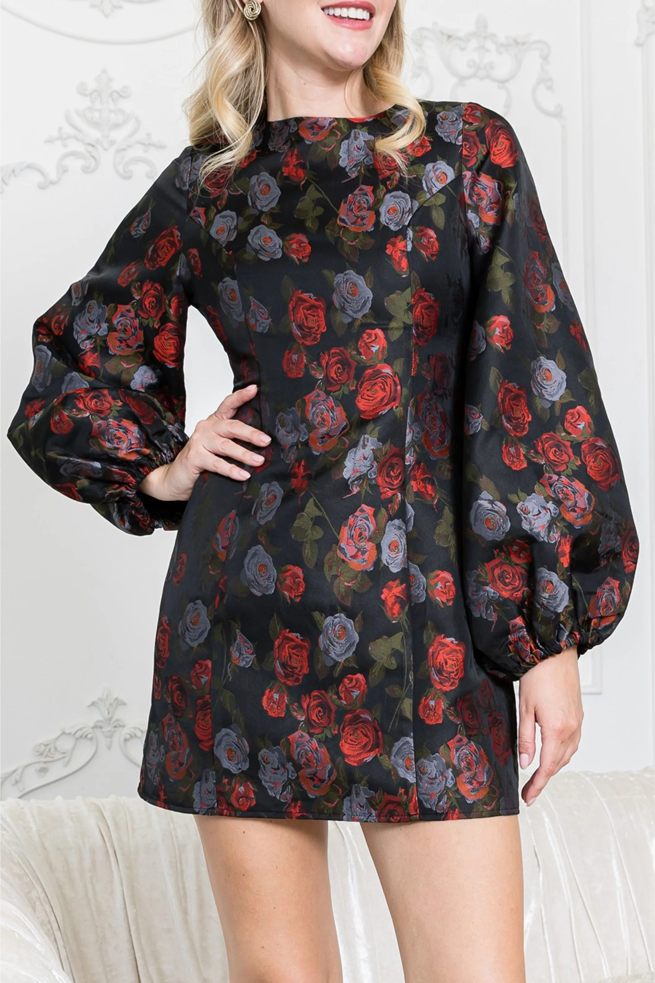 Rosie Balloon Sleeve Mini Dress sold by fab'rik product image thumbnail 3