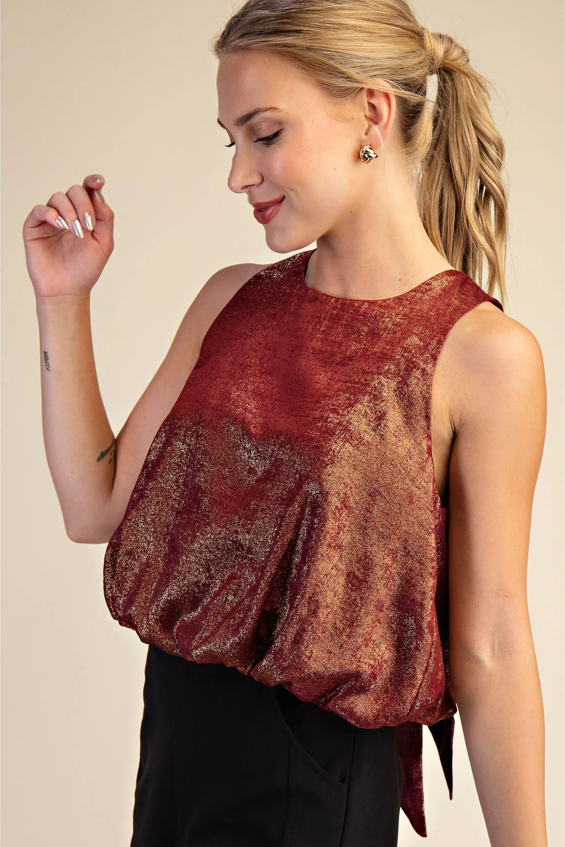 Ember Sleeveless Bubble Top sold by fab'rik product image thumbnail 3