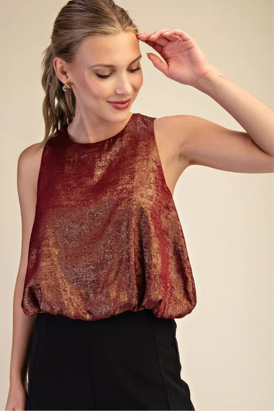 Ember Sleeveless Bubble Top sold by fab'rik