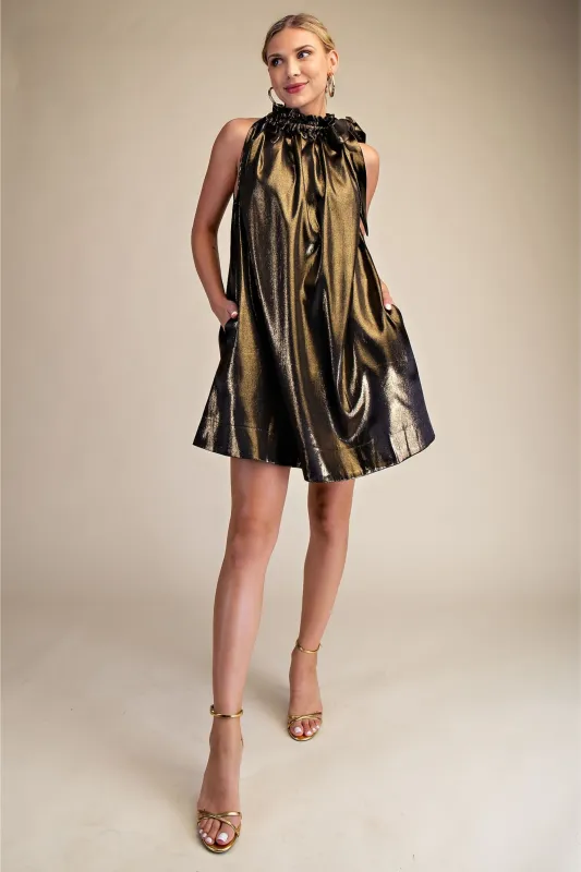 Ivy Tie Sleeveless Mini Dress sold by fab'rik