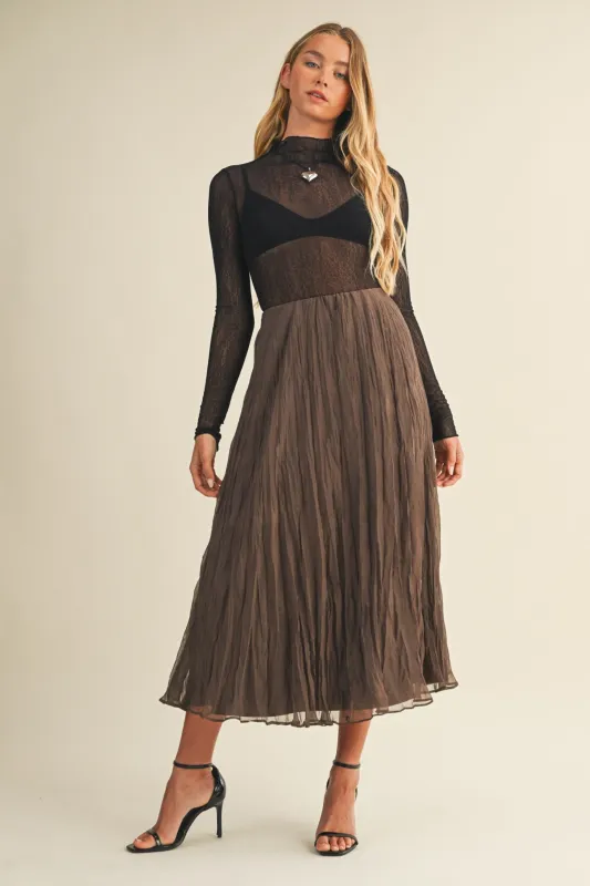 Minnie Crinkled Ciffon Midi Skirt sold by fab'rik