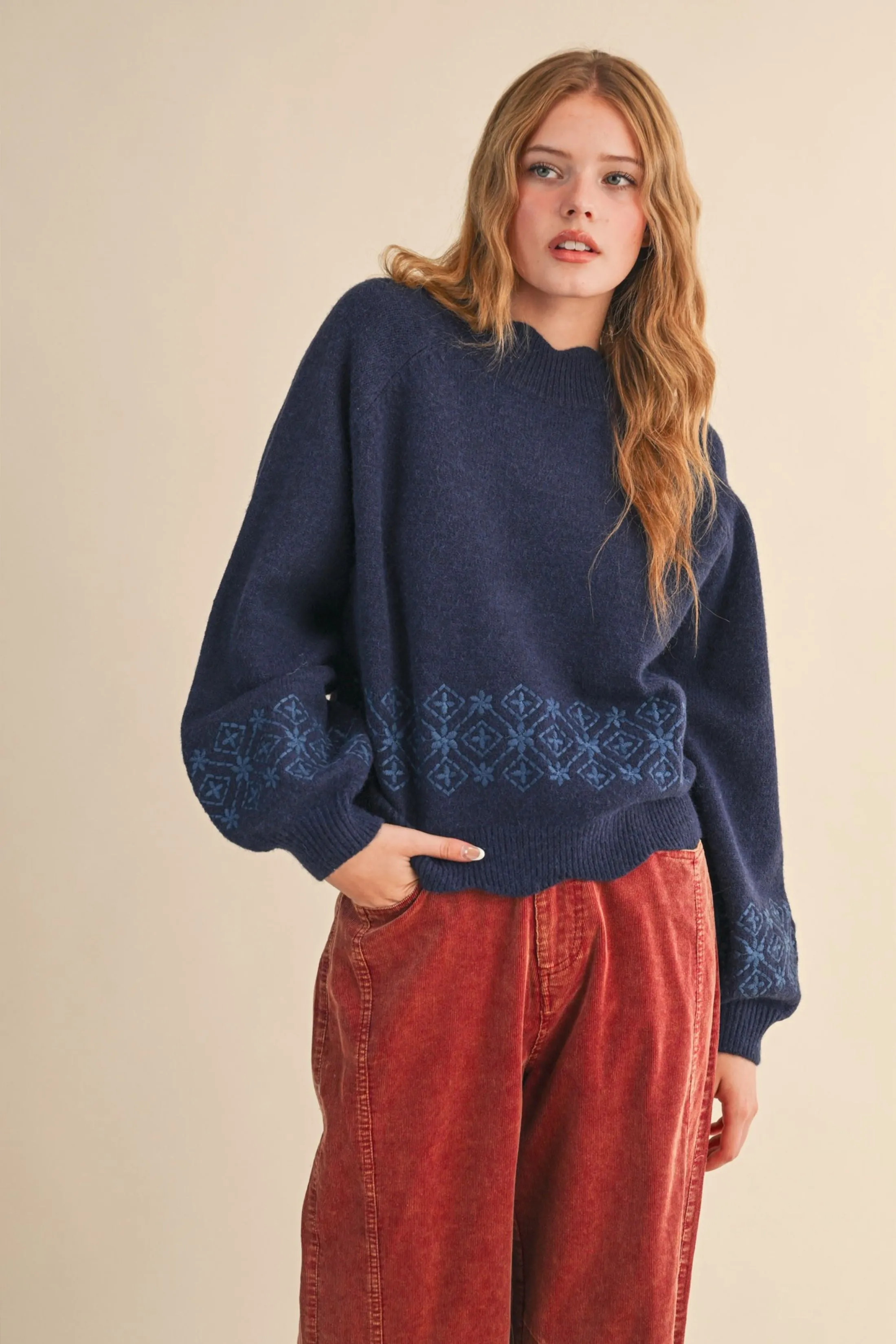 Quinn Scallop Hem Sweater sold by fab'rik product image thumbnail 3