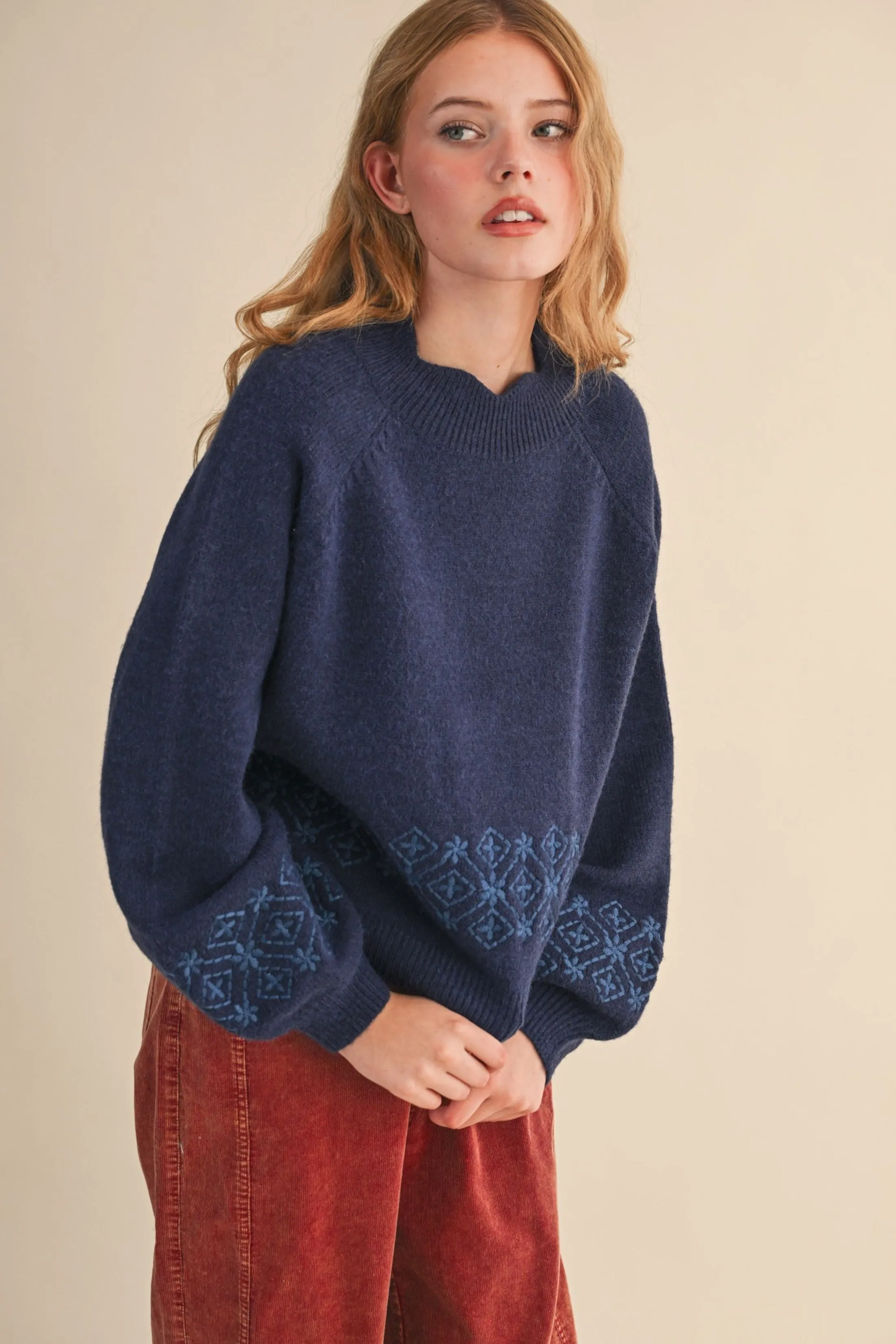 Quinn Scallop Hem Sweater sold by fab'rik product image thumbnail 5