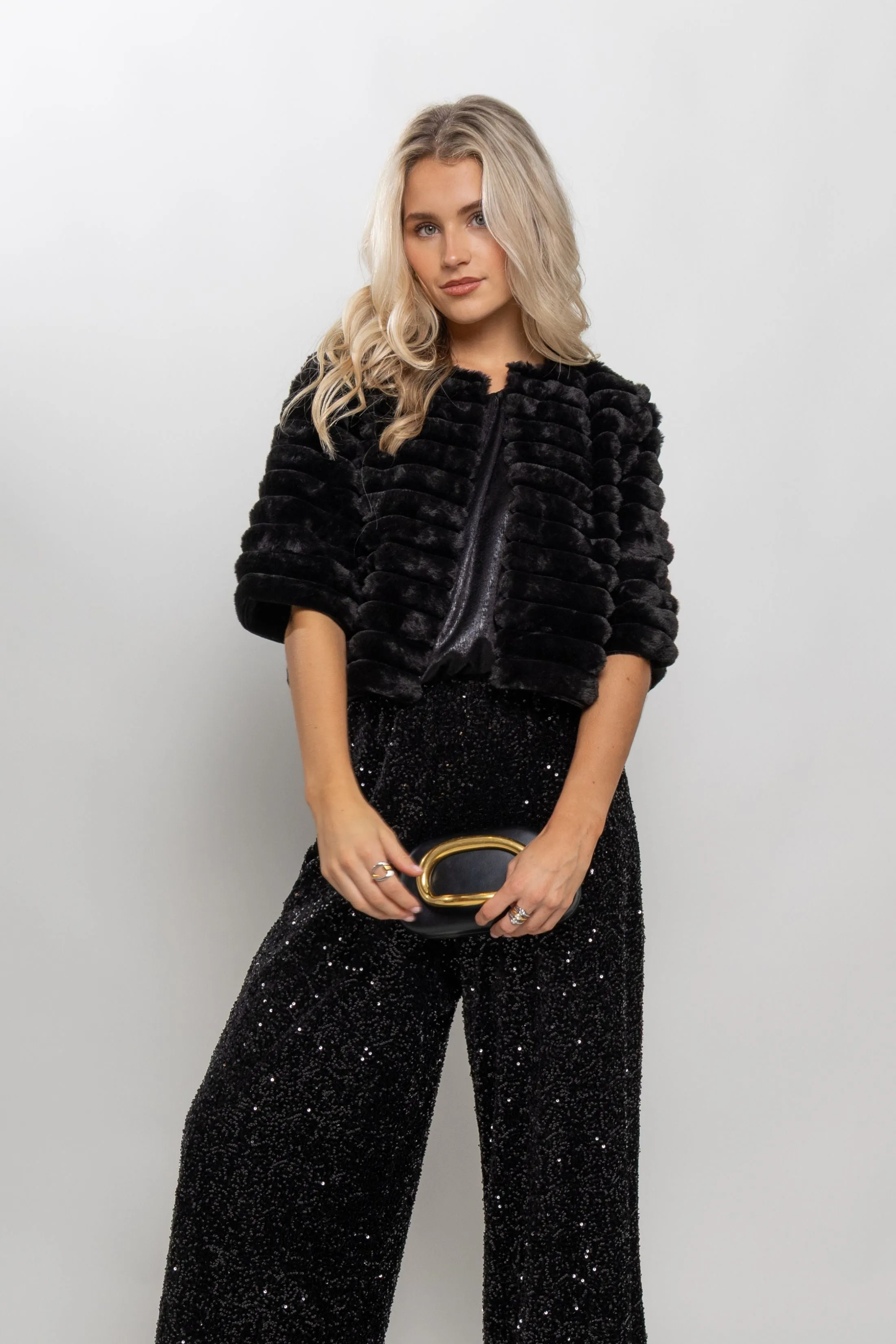 Mary Faux Fur Crop Jacket sold by fab'rik product image thumbnail 2
