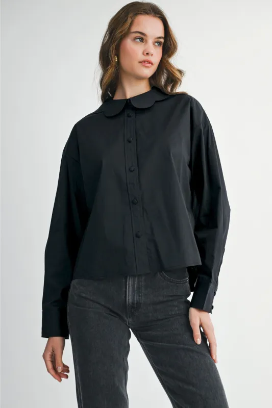 Bianca Scalloped Hem Blouse sold by fab'rik