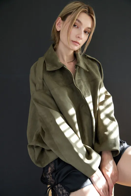 Rowan Oversized Suede Jacket made by En Creme