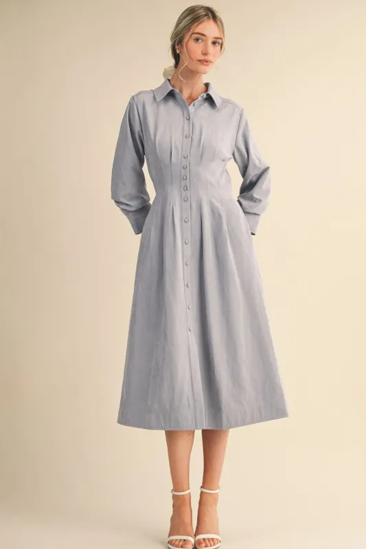 Bree Pleated Midi Dress sold by fab'rik