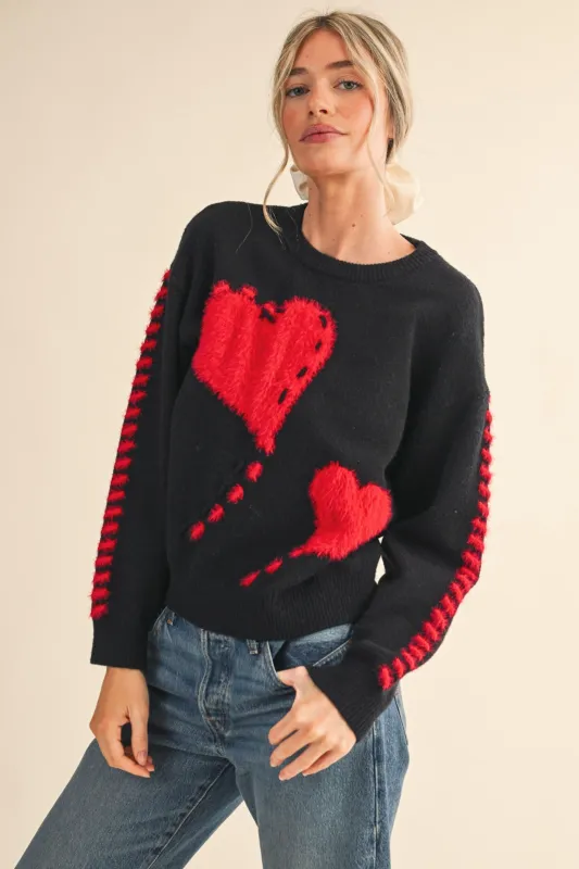 Mae Heart Knit Sweater sold by fab'rik