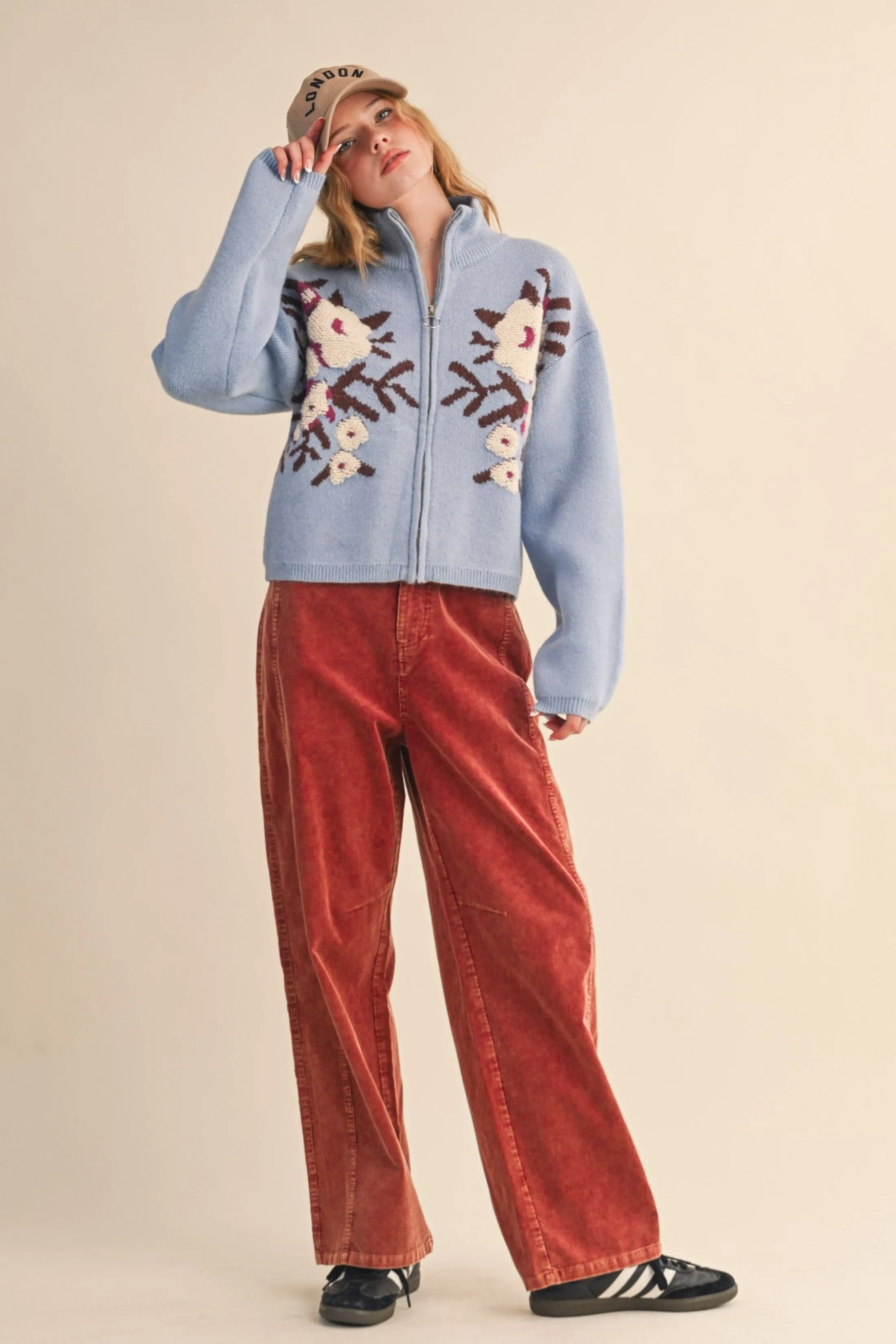 Ruby Corduroy Barrel Trousers sold by fab'rik