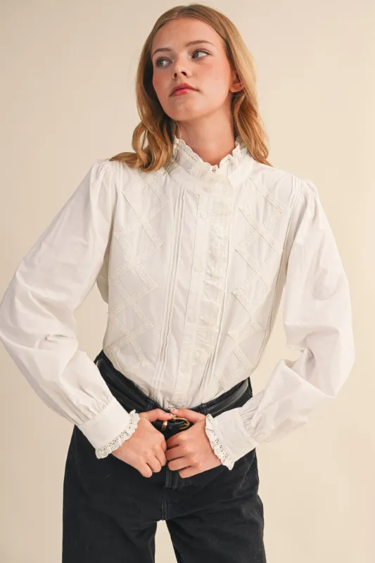 Florence Lace Trimmed Top made by fab'rik