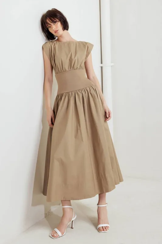 Juniper Solid Midi Dress sold by fab'rik