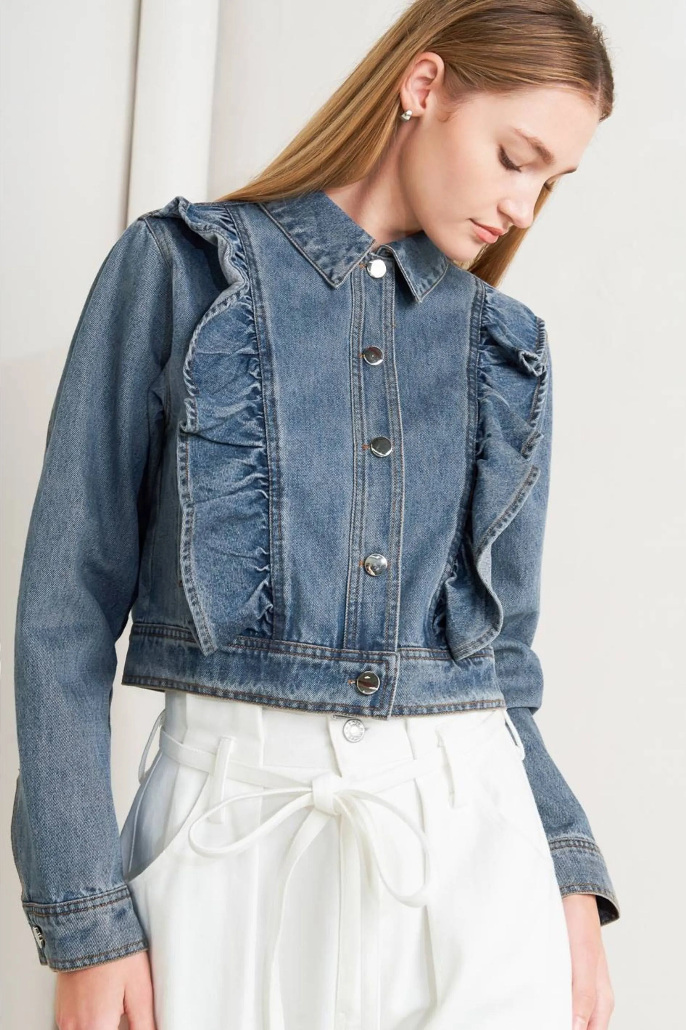 Lily Cropped Denim Jacket sold by fab'rik product image thumbnail 2