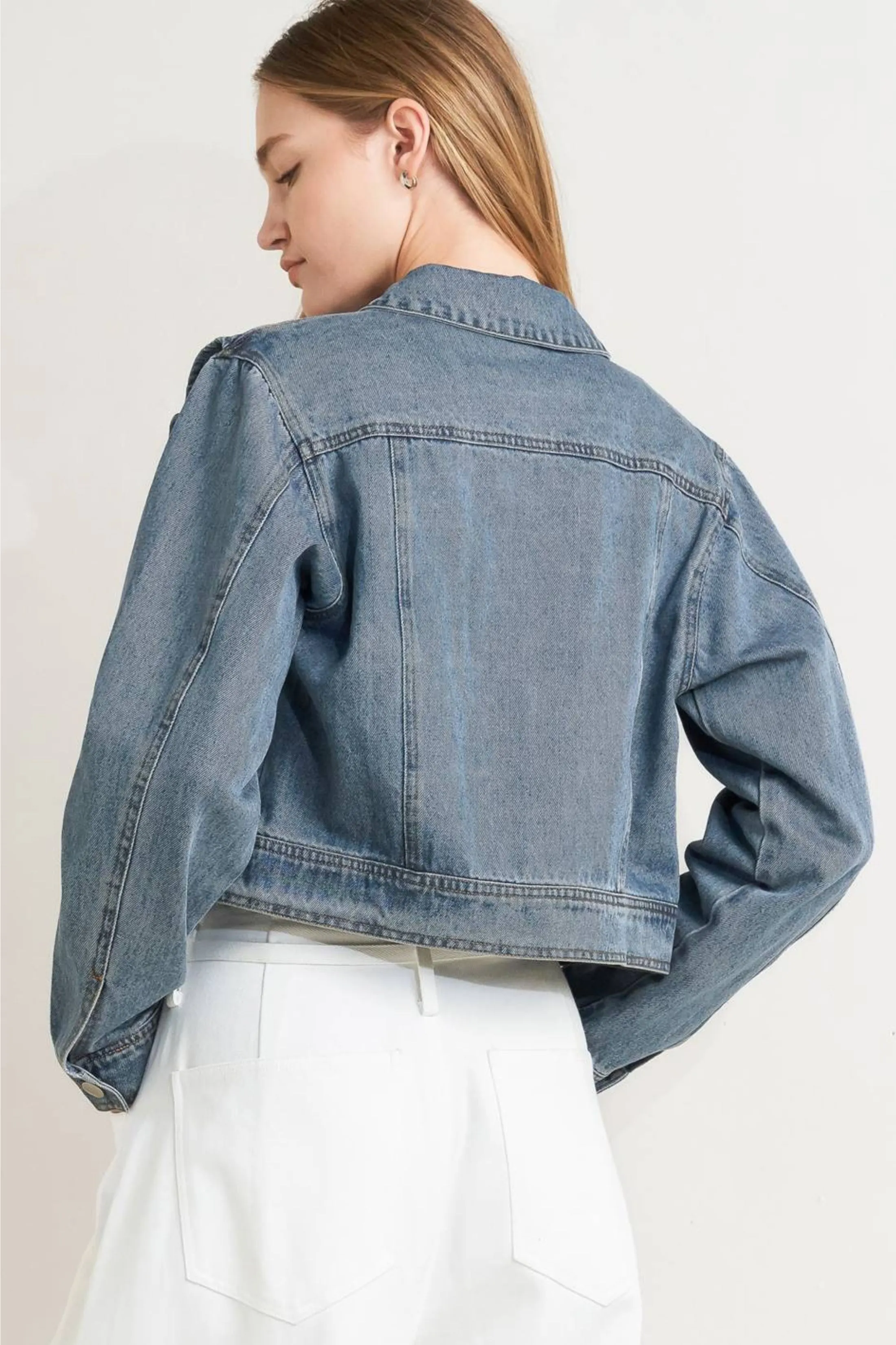 Lily Cropped Denim Jacket sold by fab'rik product image thumbnail 4