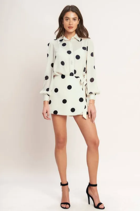 Eli Polka Dot Mini Skirt sold by fab'rik