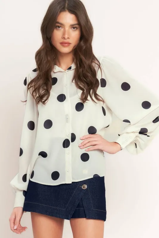 Eli Polka Dot Blouse made by Flying Tomato