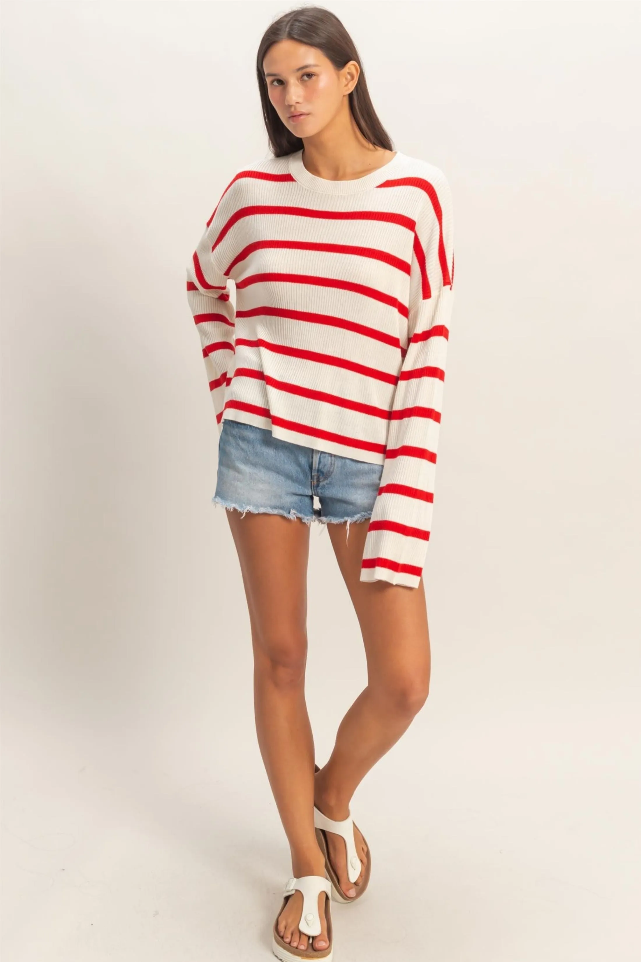 Aubrey Lightweight Striped Sweater sold by fab'rik
