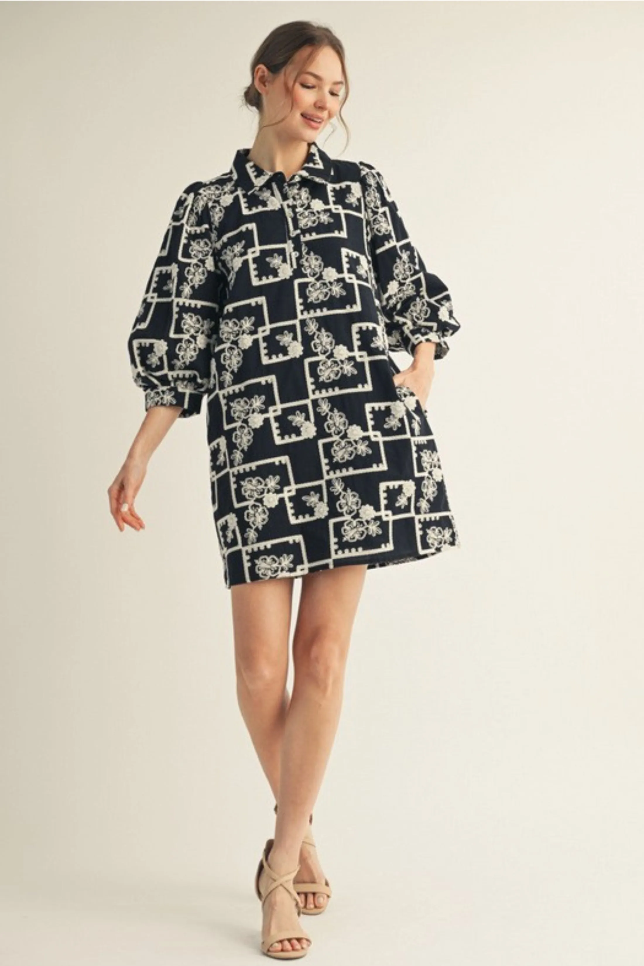 Kendall Puff Sleeve Dress sold by fab'rik