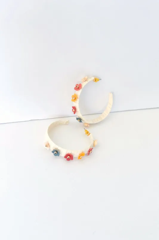 Emilie Raffia Wrapped Hoop Earrings sold by fab'rik