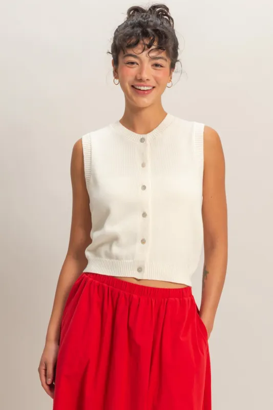 Camille Sleeveless Sweater Vest sold by fab'rik