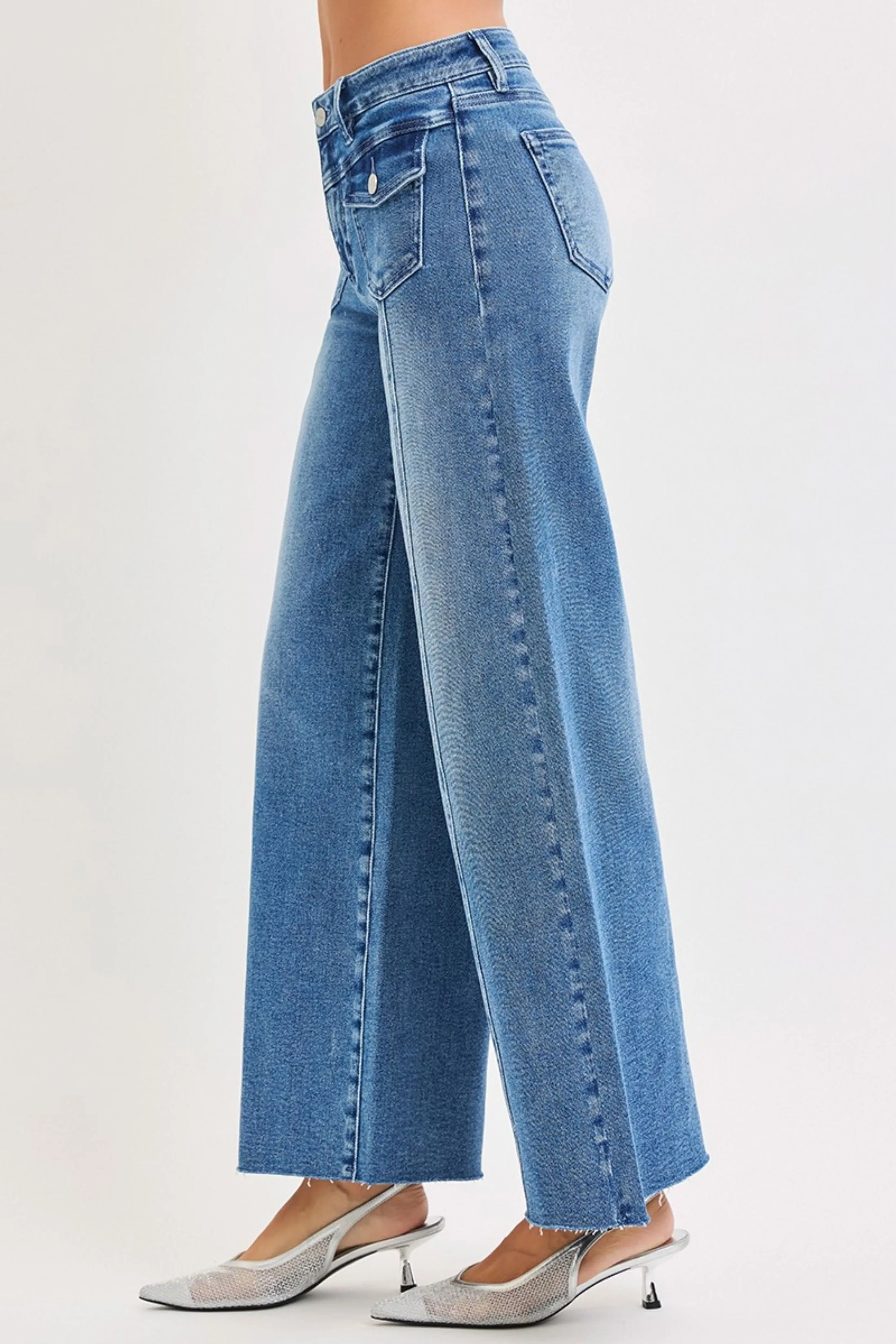 Maya High Rise Patch Pocket Wide Leg Jeans sold by fab'rik product image thumbnail 2