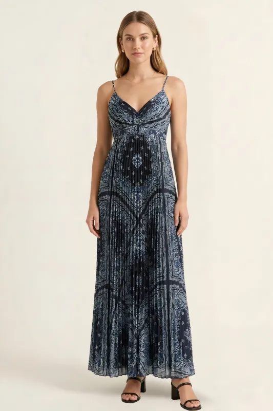 Natalie Pleated Maxi Dress made by Skies Are Blue