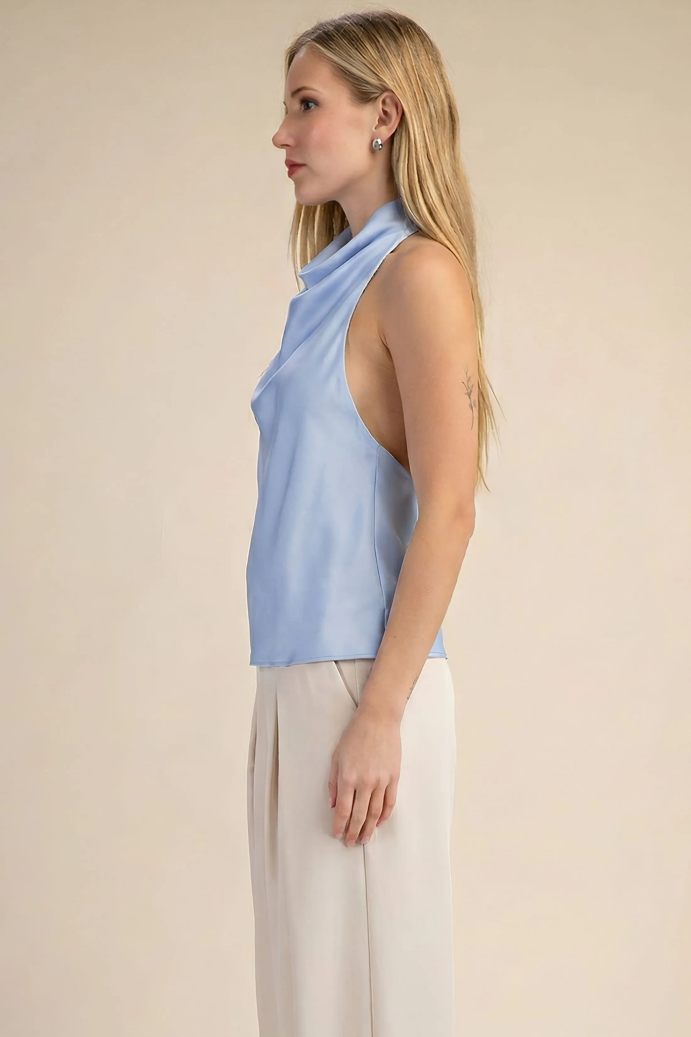 Brittany Satin Halter Top sold by fab'rik product image thumbnail 2