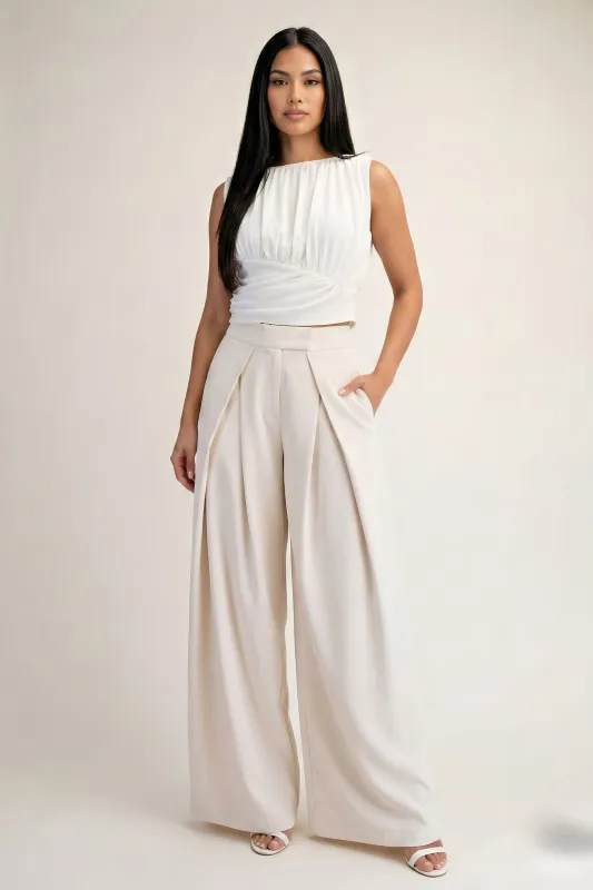 Allison Pleated Wide Leg Pants sold by fab'rik