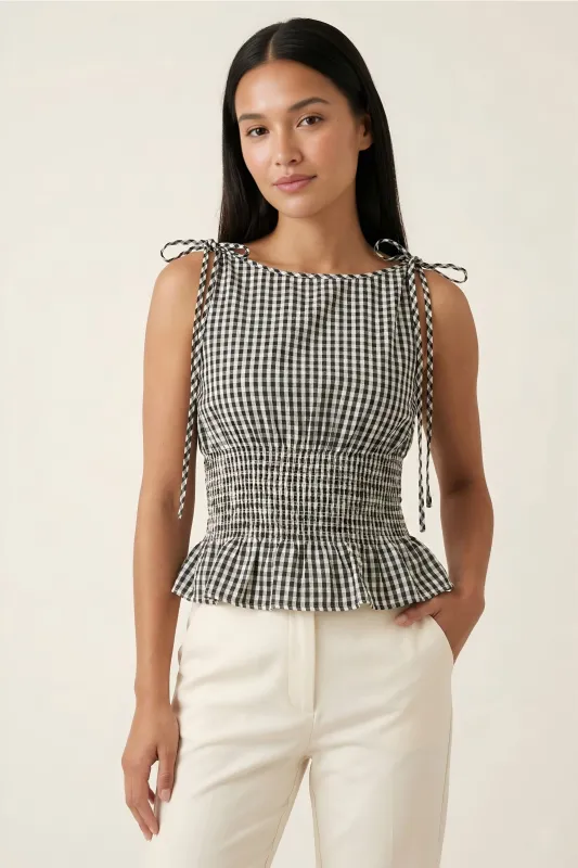 Riley Gingham Top made by entro