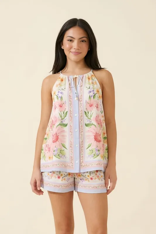 Claire Floral Print Halter Top sold by fab'rik
