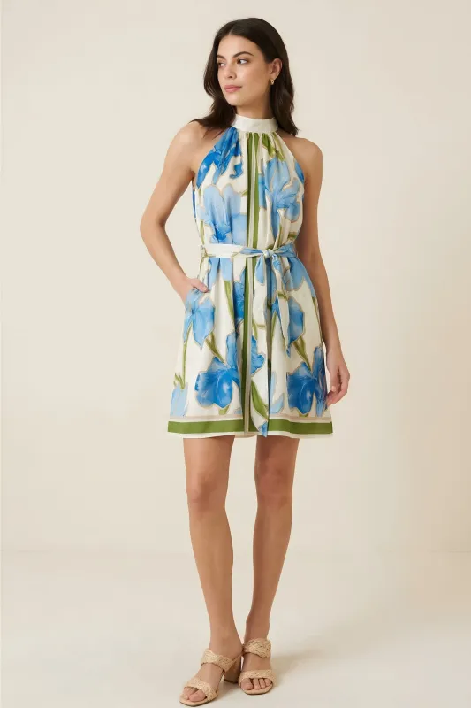 Kamryn Halter Printed Mini Dress sold by fab'rik