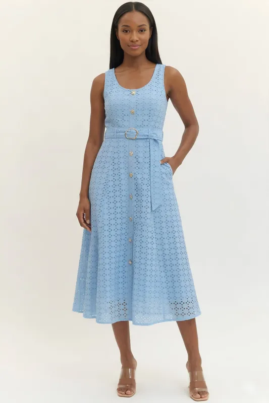 Blakely Belted Midi Dress made by entro
